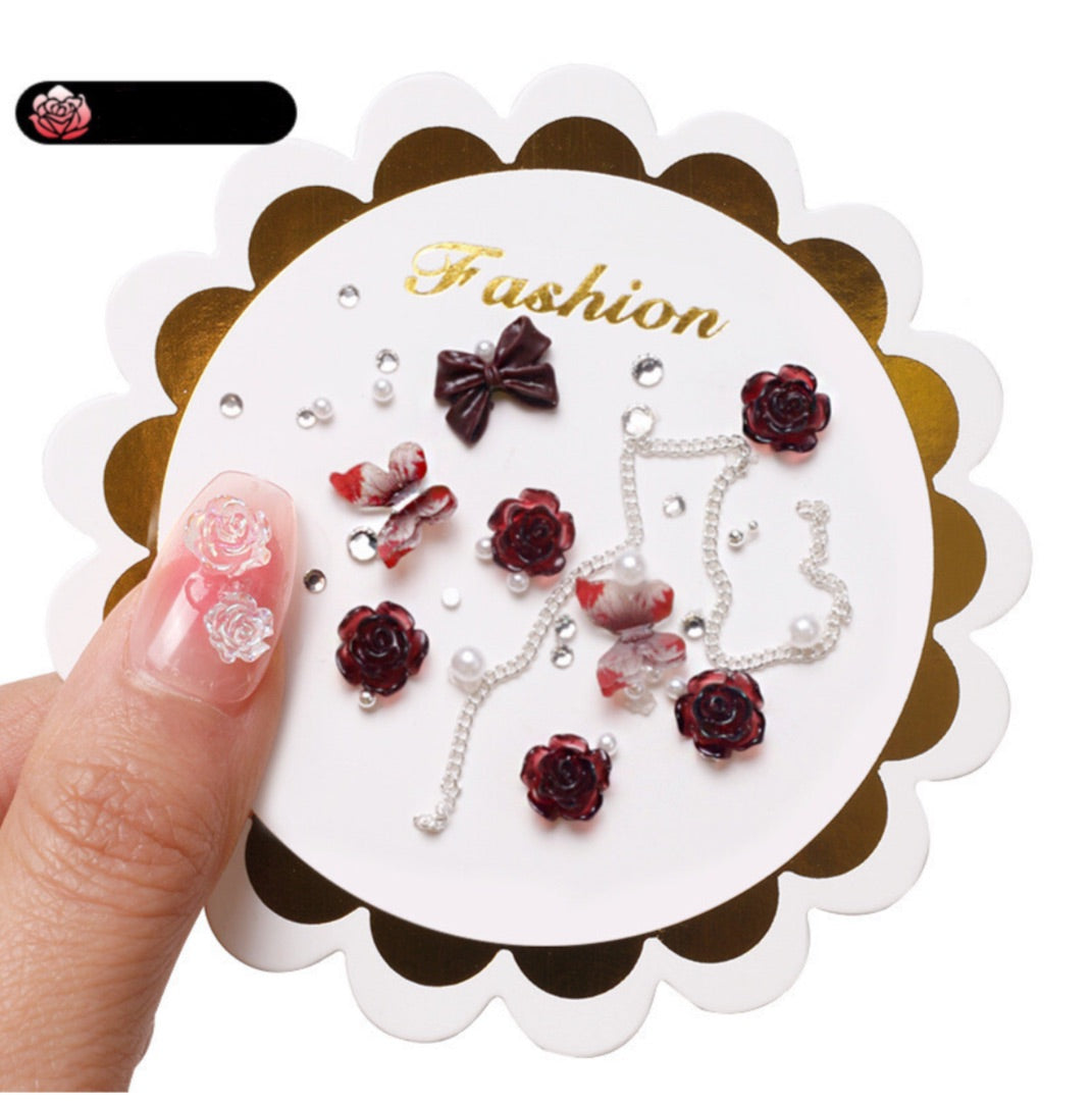 Nail Decoration - Bows and Roses