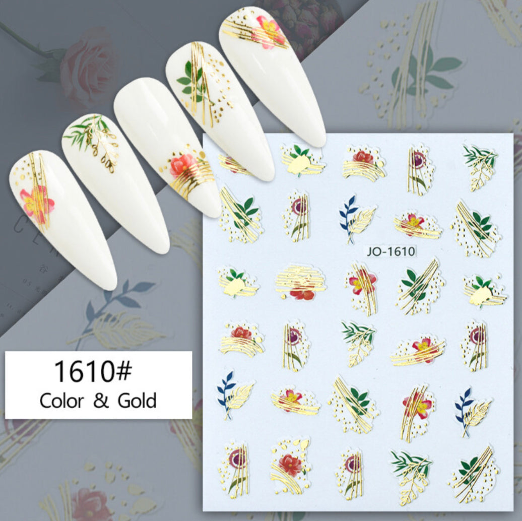 Nail Stickers - Colour & Gold
