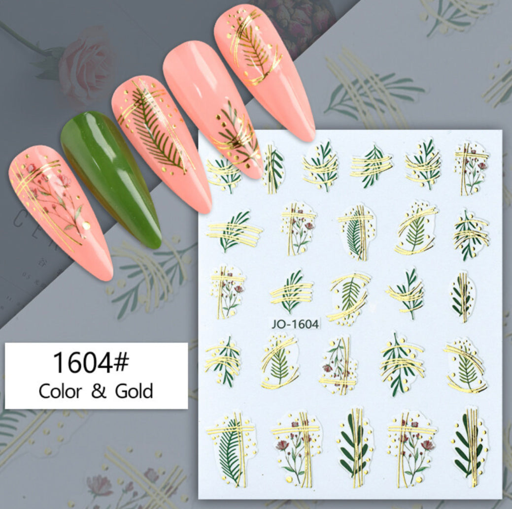 Nail Stickers - Colour & Gold