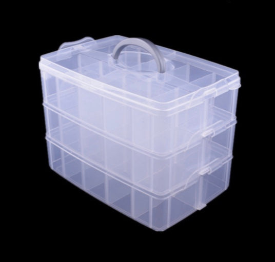 3 layer 30 grid plastic storage box - Large
