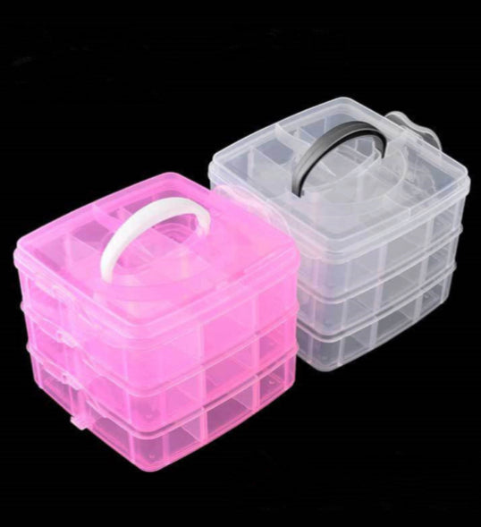 Plastic storage box - 3 layer 18 grid - Small