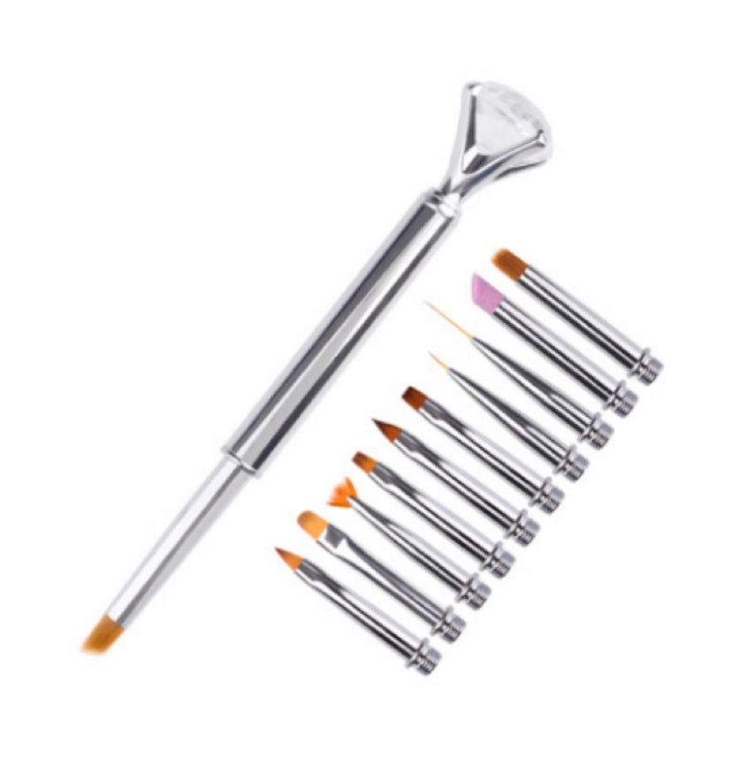 silver Nail Painting Pen pull Set