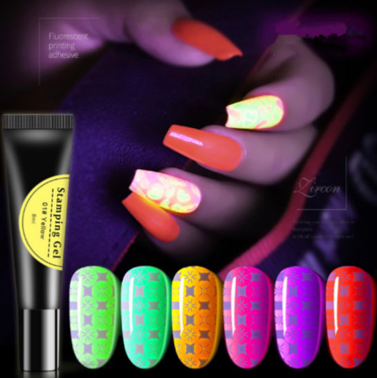 Glow in the dark Stamping Gel- 6 PCS SET