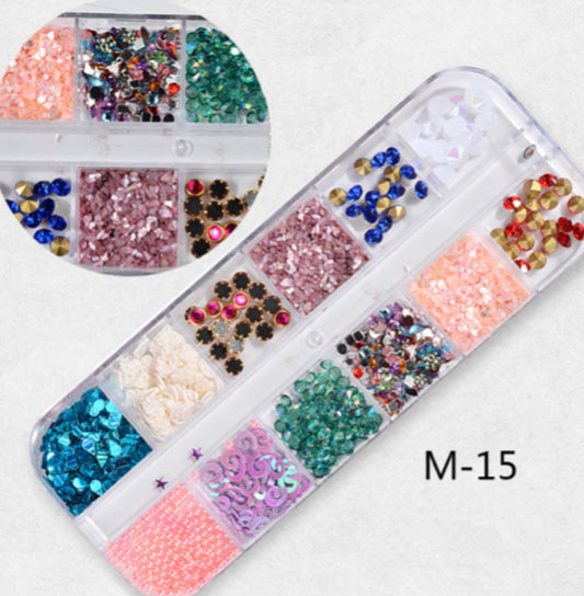 12-piece nail art jewelry M-15