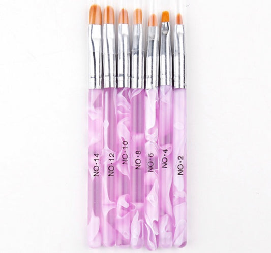Gel Brush Set Purple - 7 pcs