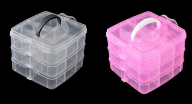 Plastic storage box - 3 layer 18 grid - Small