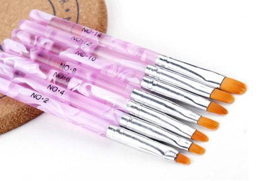 Gel Brush Set Purple - 7 pcs