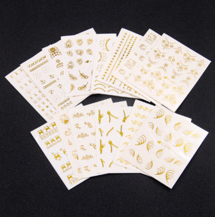 Gold and silver bronzing sticker - 30pcs