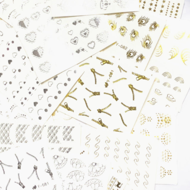 Gold and silver bronzing sticker - 30pcs