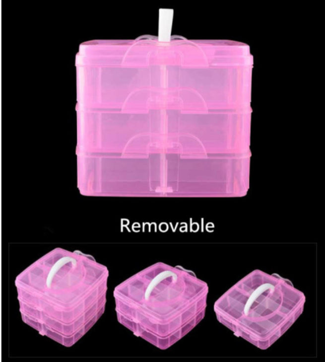 Plastic storage box - 3 layer 18 grid - Small