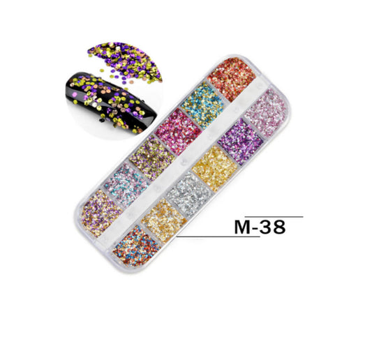 12 Grids Nail Decoration M-38