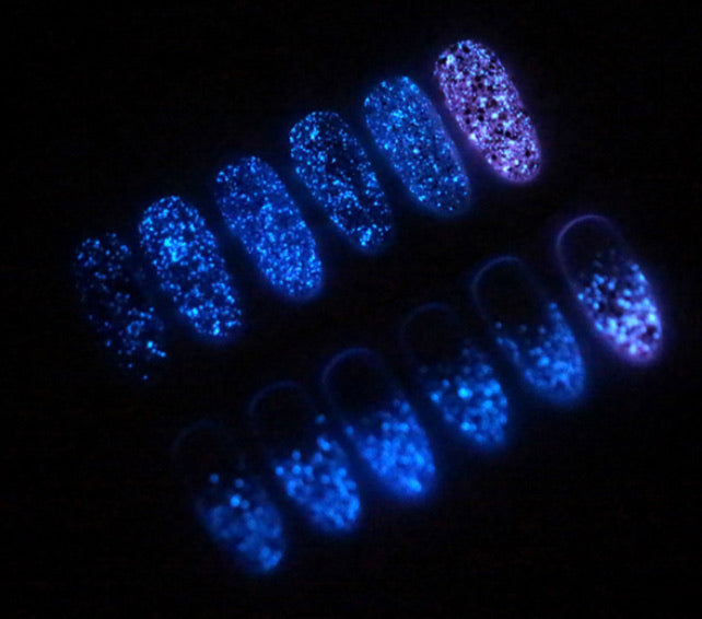 6 pcs set - Glow in dark Glitter Gel