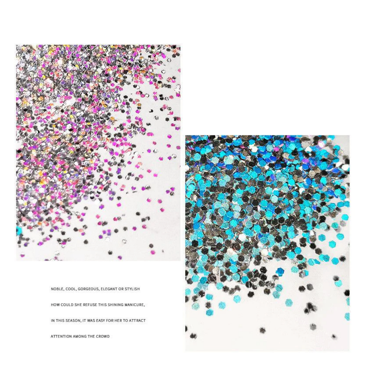 Diamond Chipping Reflective Disco Glitter - 6pcs