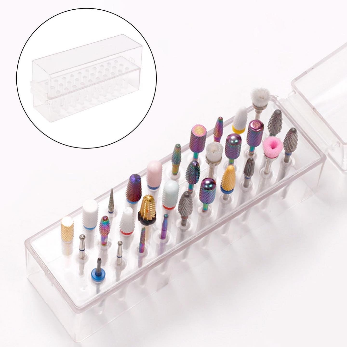 30 Hold Drill Bit Box - Clear
