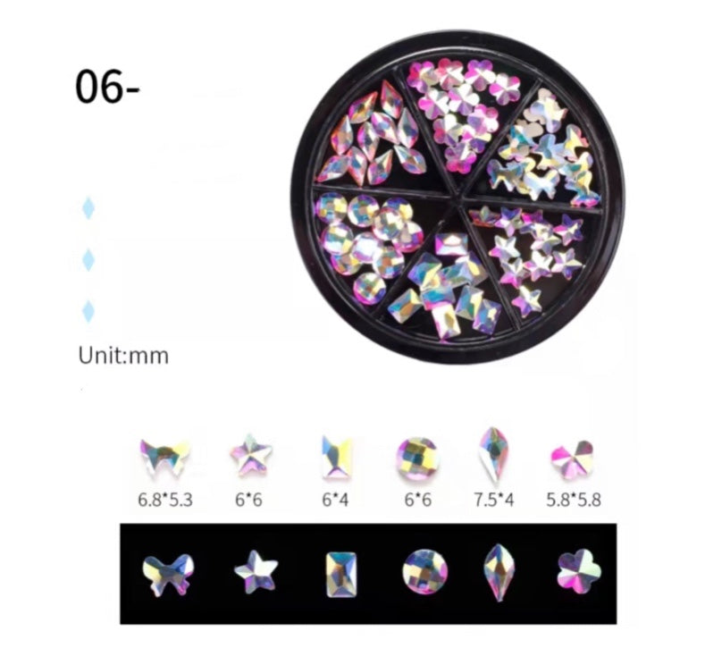 Flat Bottom Black Wheel Art Nail Decoration