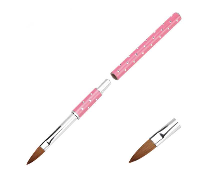 Pink Acrylic Brush With diamonds affect