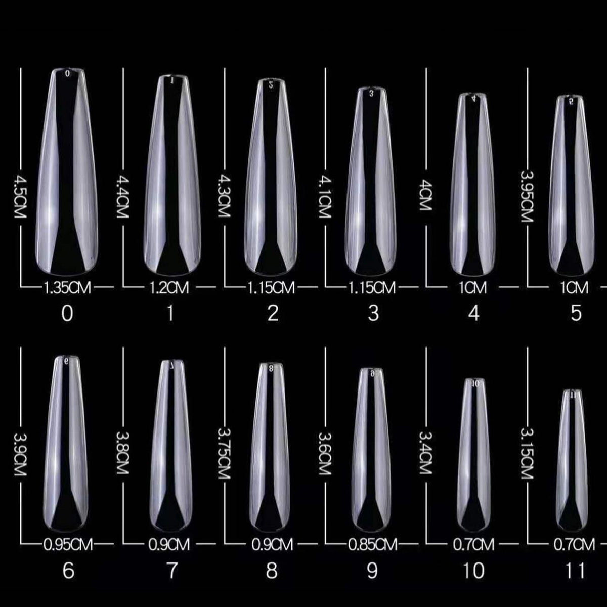 2XL Long Coffin Tips 120 pcs