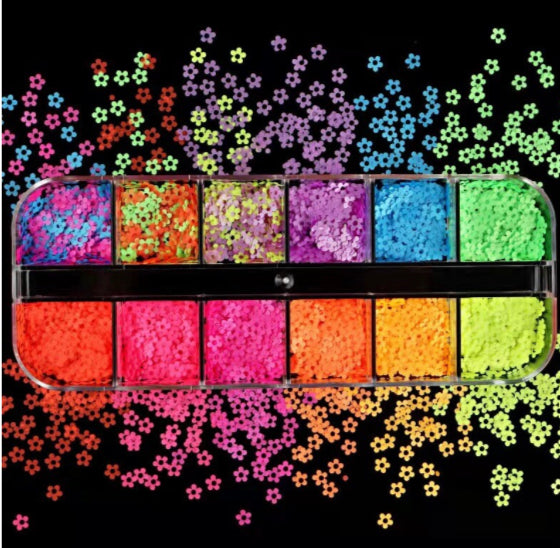 Fluorescence Flower Nail Decoration