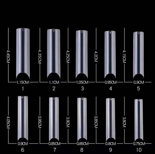 Clear Long C Curve Tips