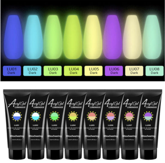 8 pcs Luminous Poly Gel Set - 15ml each
