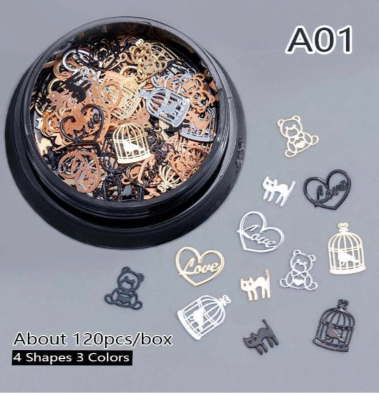 Black Pot 4 shapes Nail Art