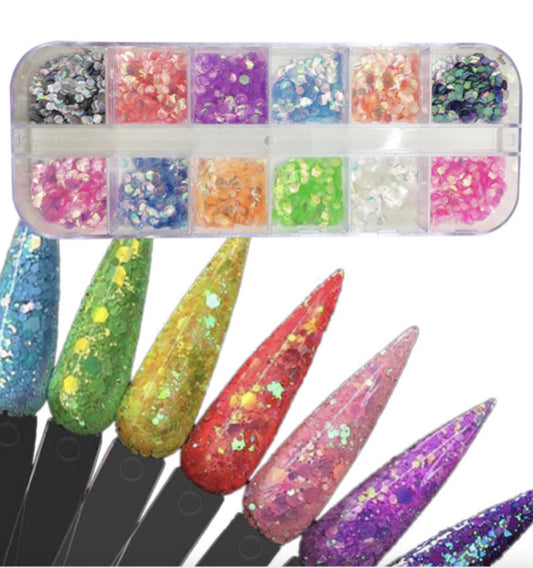 hexagon Nail Art - 12 colour