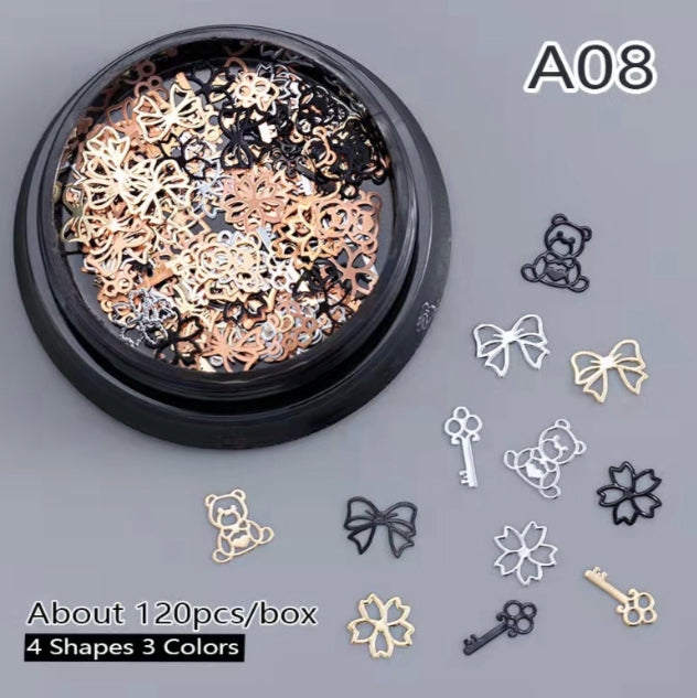 Black Pot 4 shapes Nail Art