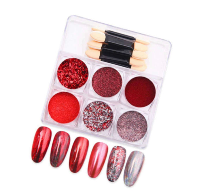 Powder + Glitter Set 6 pcs with brush
