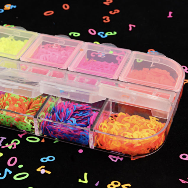 Fluorescence Number Nail Decoration