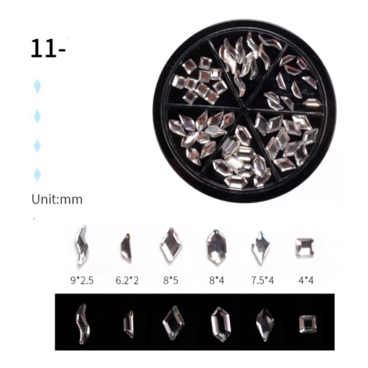 Flat Bottom Black Wheel Art Nail Decoration