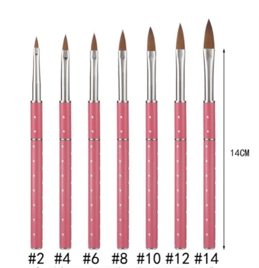 Pink Acrylic Brush With diamonds affect