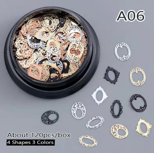Black Pot 4 shapes Nail Art
