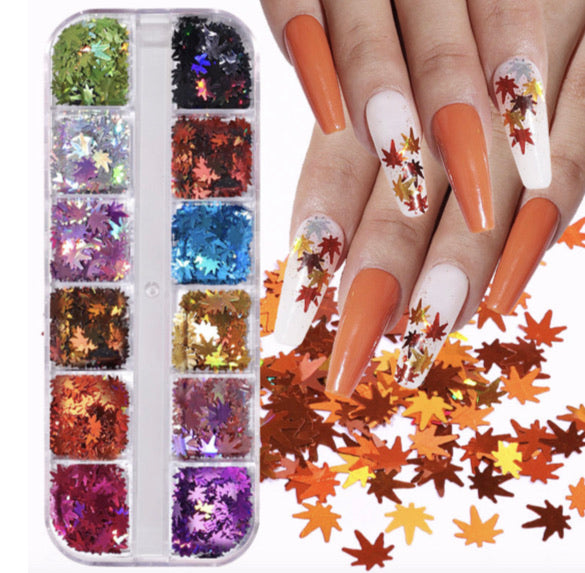 Laser Marple Leaf Nail Art