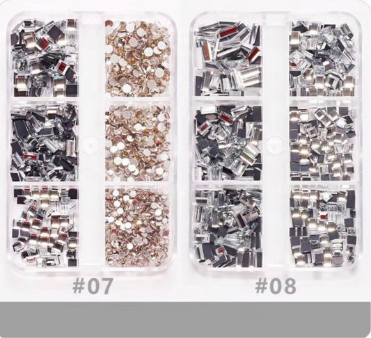 Flat Bottom Rhinestone - Silver