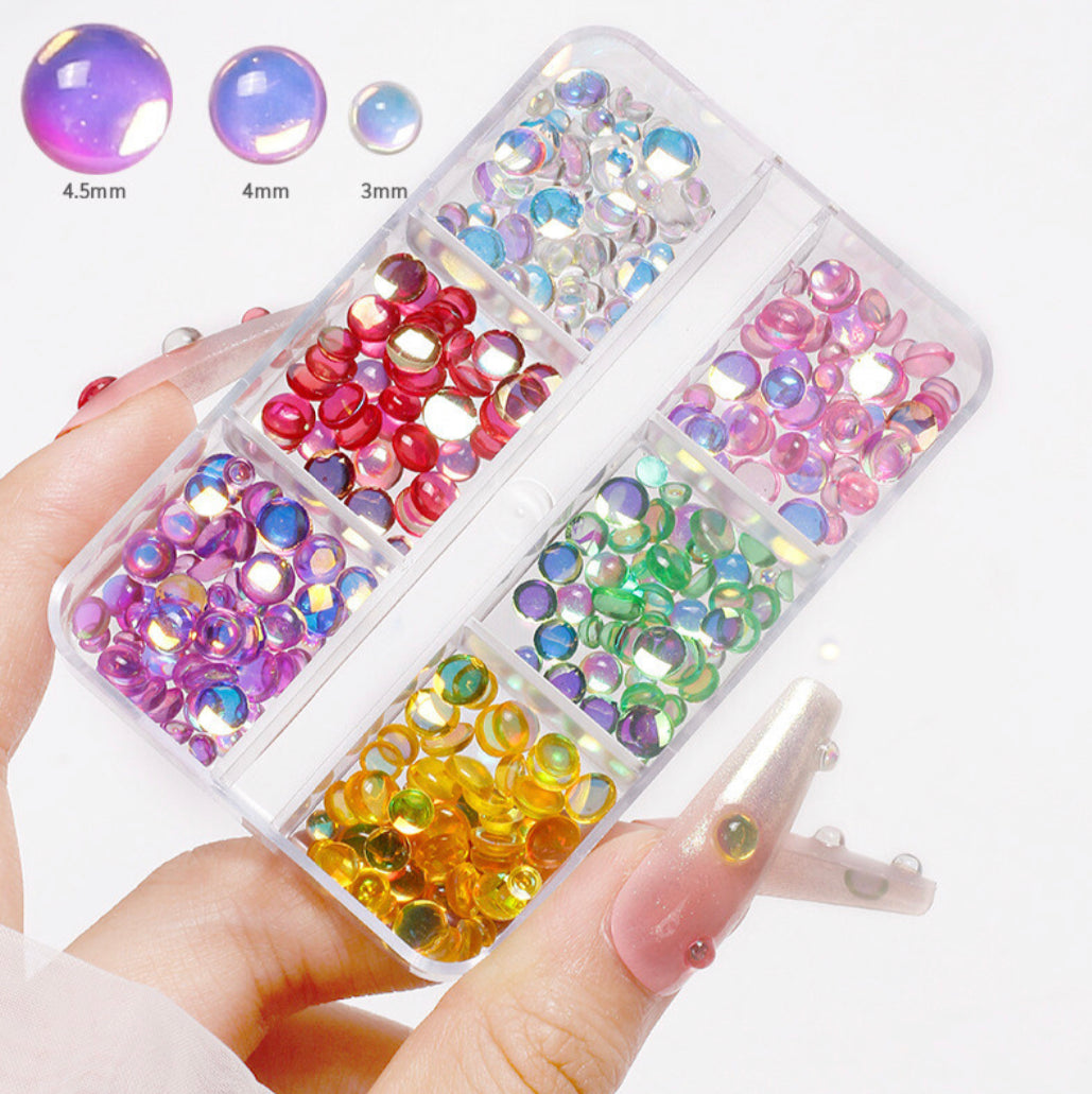 6 Grids Resin Nail Decoration