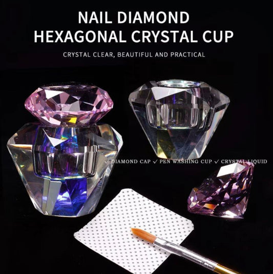 ACRYLIC GLASS CUP WITH DIAMOND LID