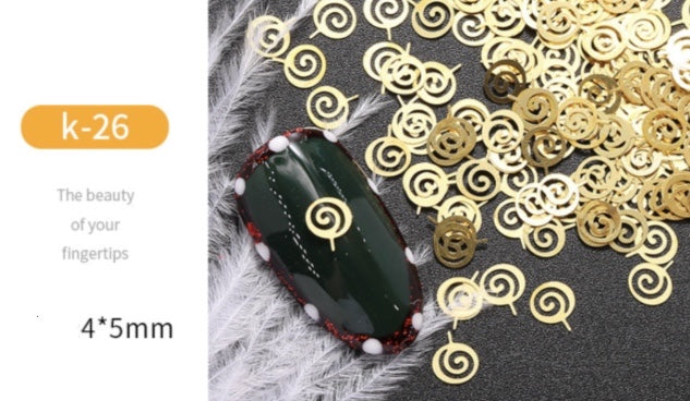 GOLD METAL CUTOUT CHRISTMAS NAIL DECOR