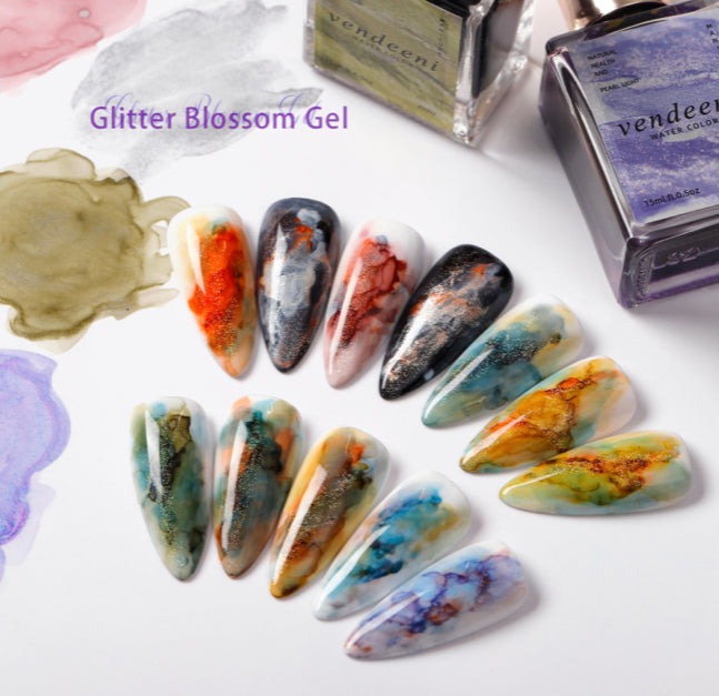 Water Colour Glitter Blossom Gel