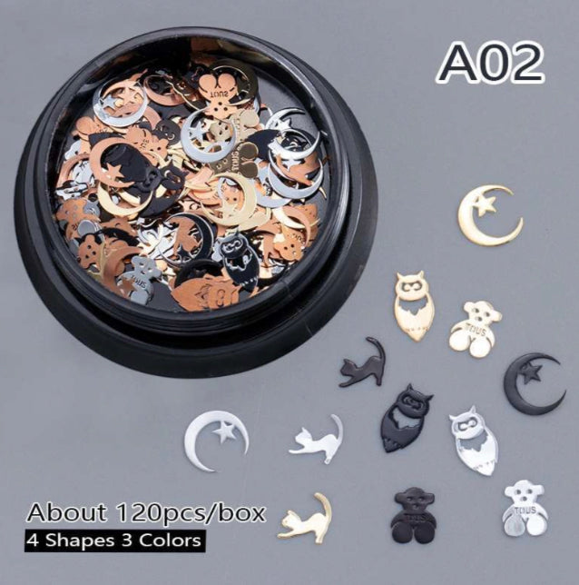 Black Pot 4 shapes Nail Art