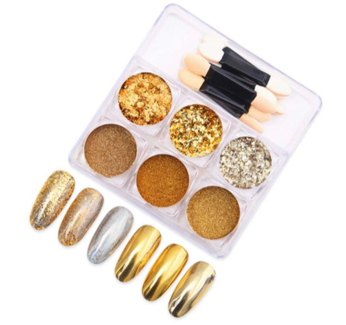 Powder + Glitter Set 6 pcs with brush