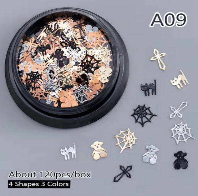 Black Pot 4 shapes Nail Art