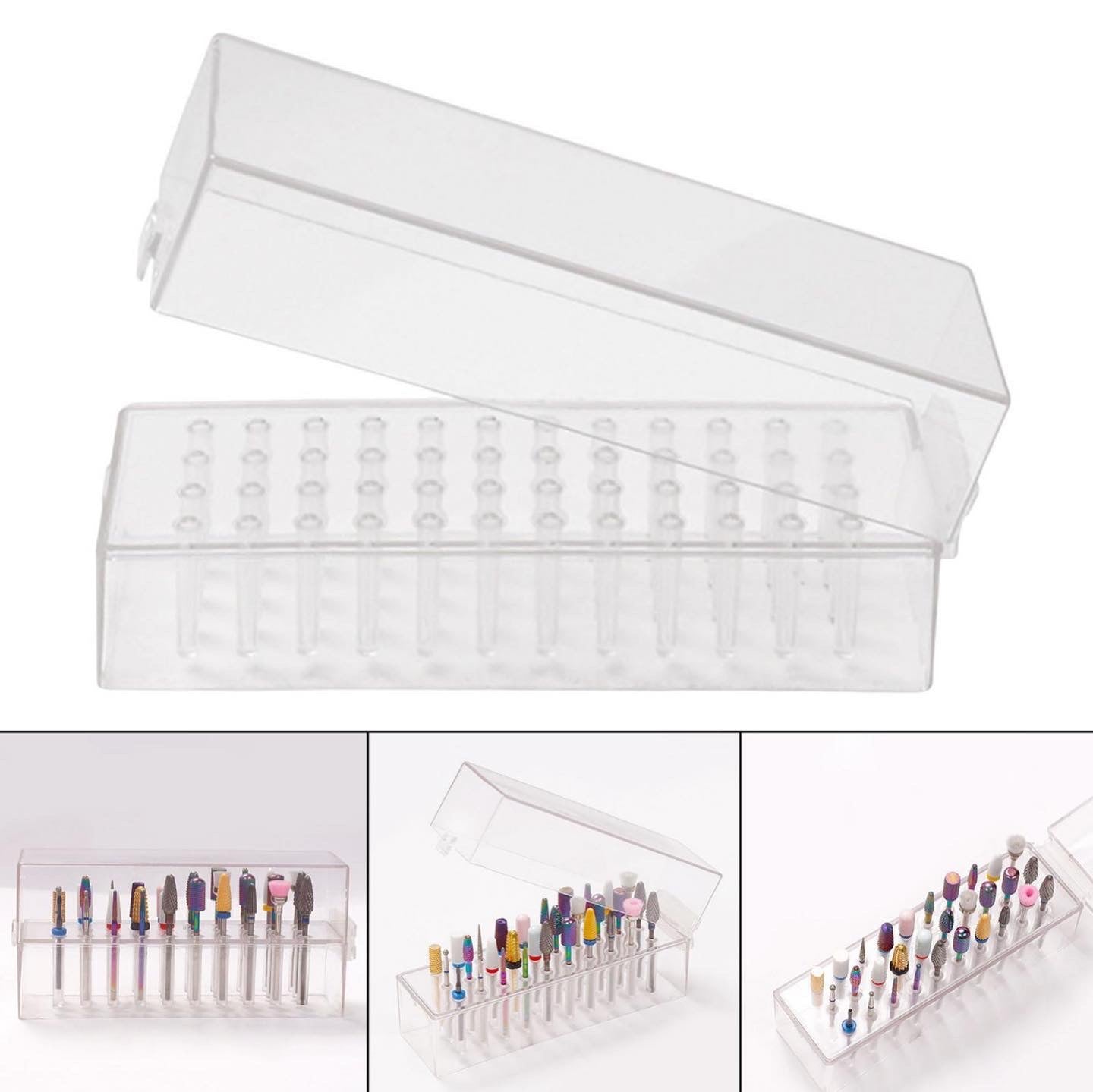 30 Hold Drill Bit Box - Clear