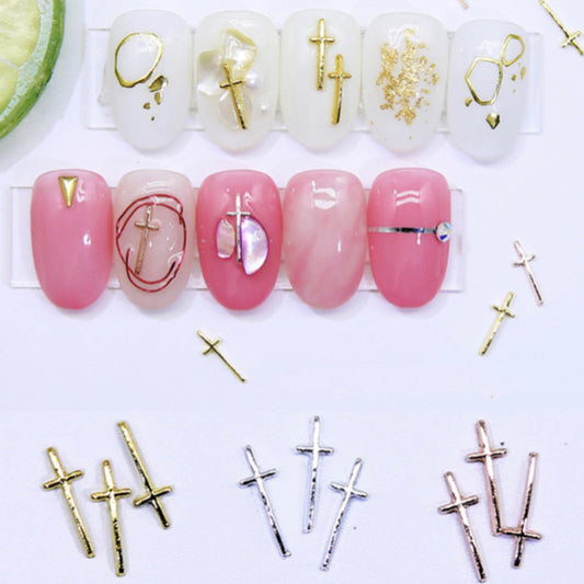 Metal Cross Nail jewellery - 10pcs