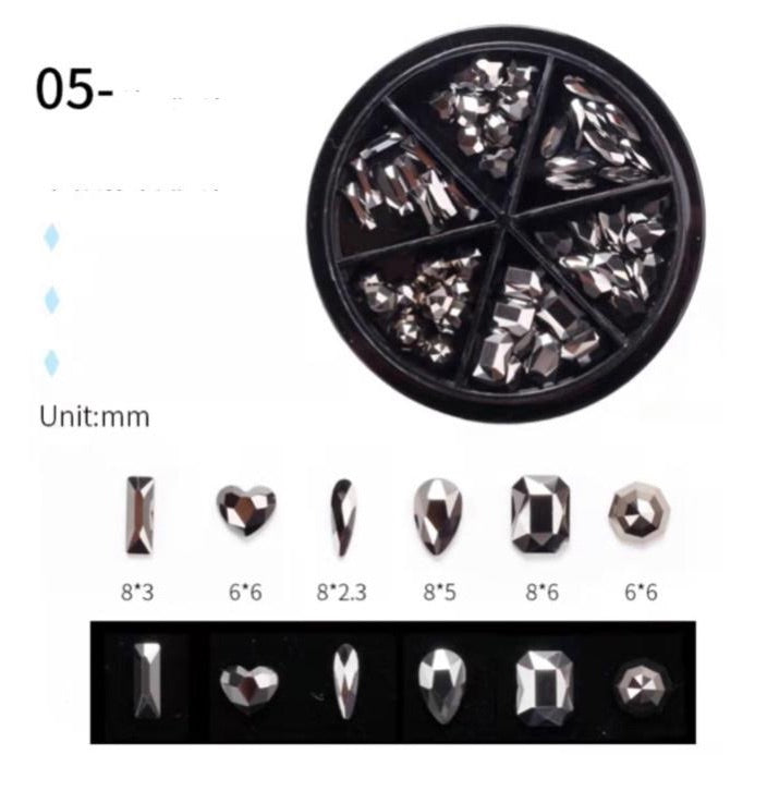 Flat Bottom Black Wheel Art Nail Decoration