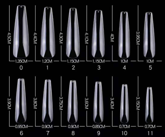 Long Coffin Tips - 120 pcs