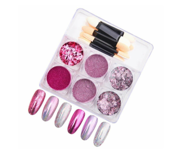 Powder + Glitter Set 6 pcs with brush