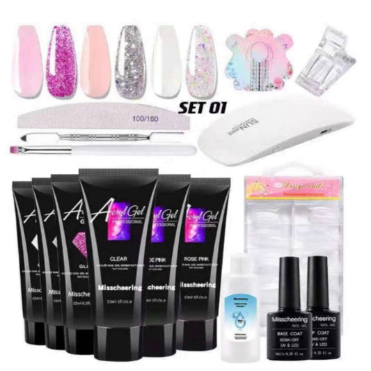 POLY GEL NAIL SET 1 - 16 PCS