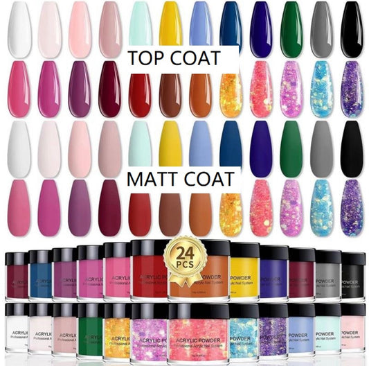 Acrylic Powder 24 Colours Set - 10g each