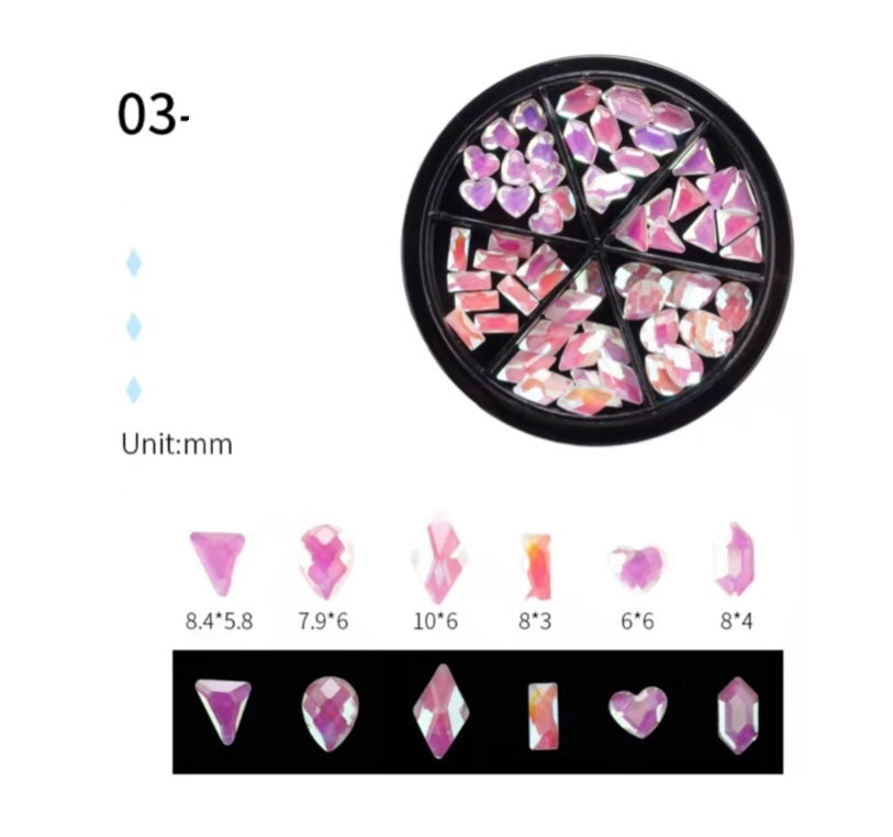 Flat Bottom Black Wheel Art Nail Decoration