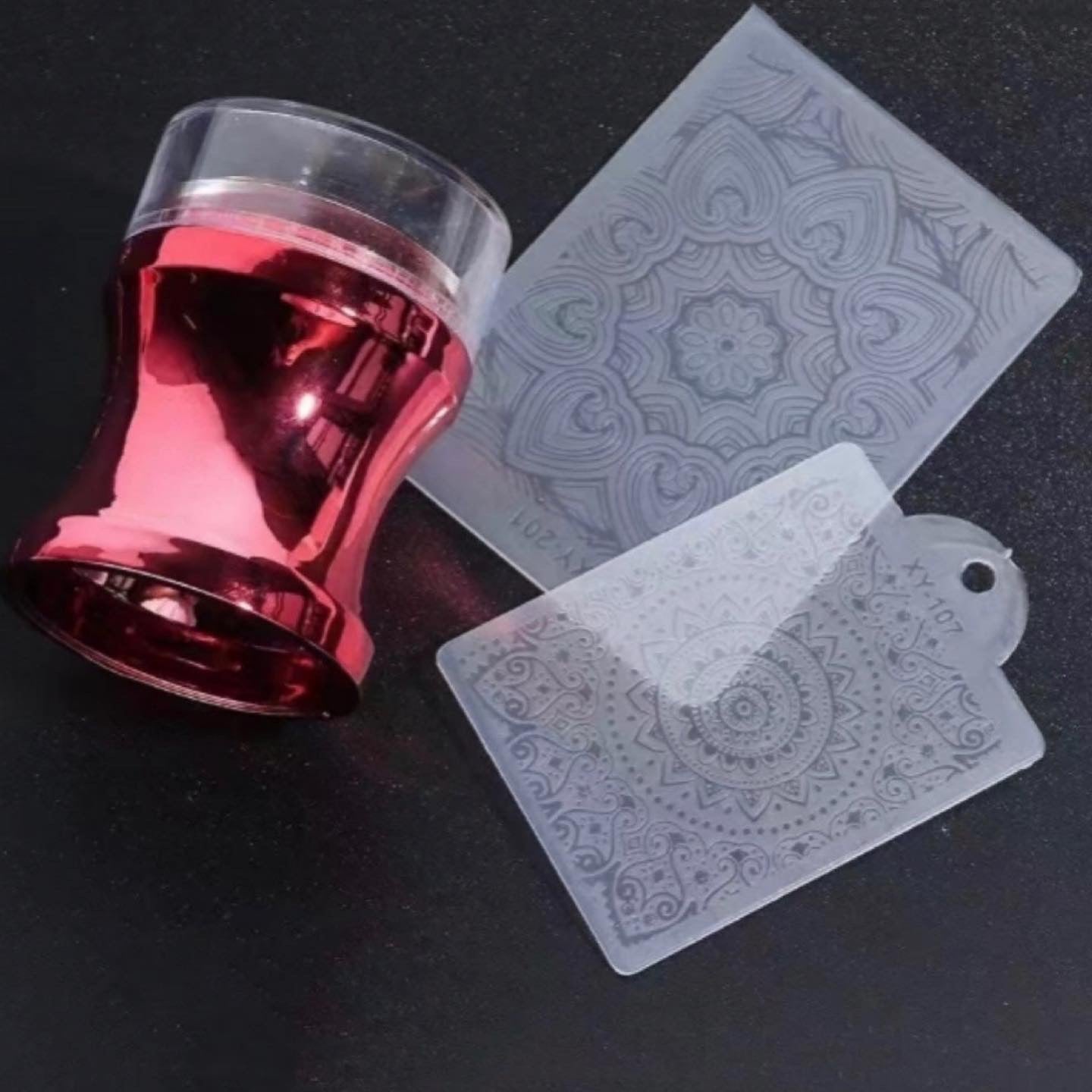 Large Platinum Stamper + 2 Scrapes